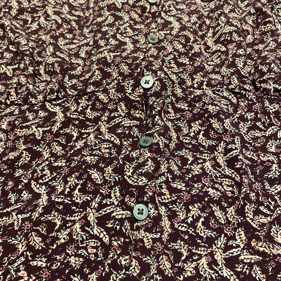 Loft Floral Square Neck Blouse Women’s Size Large - Picture 7 of 10